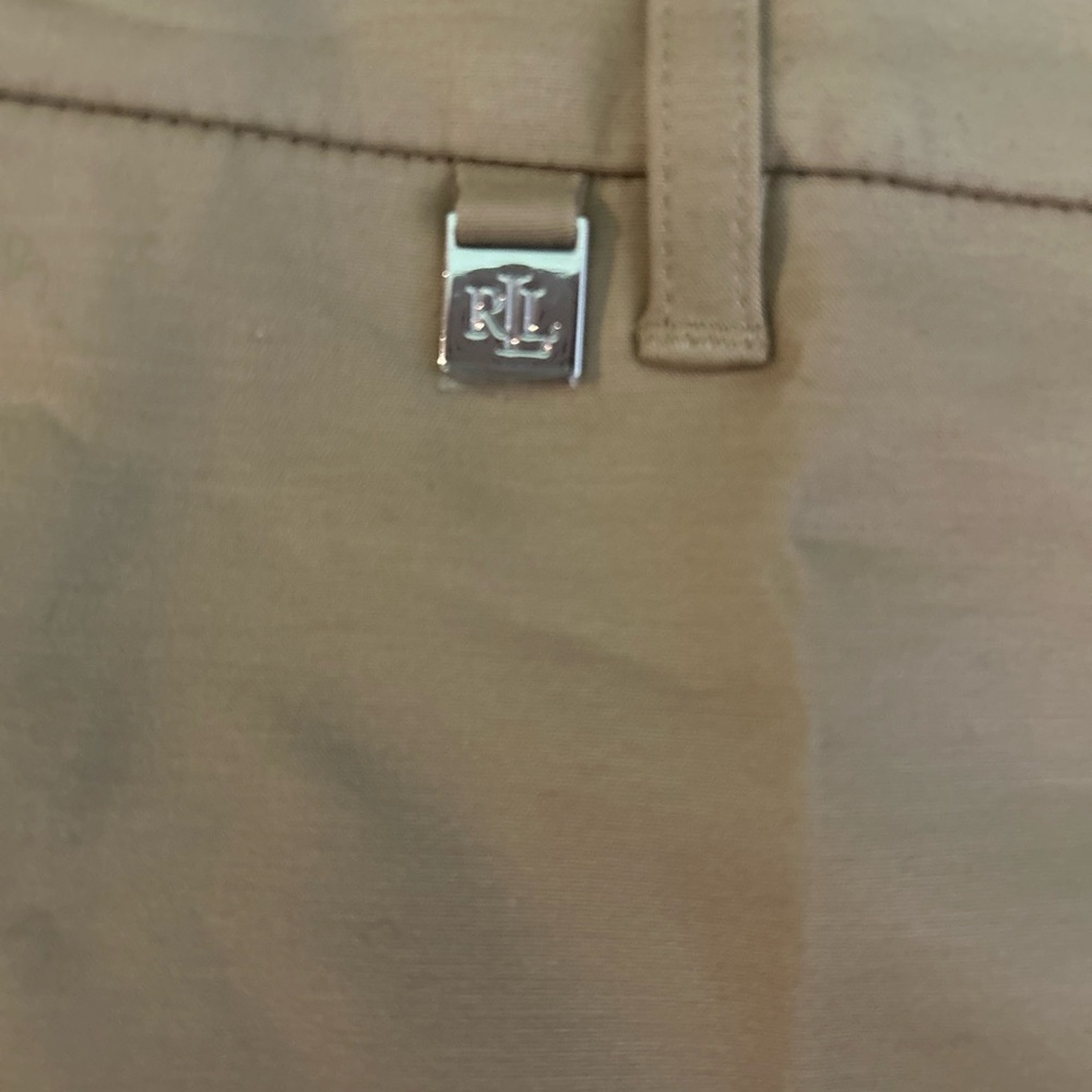 Ralph Lauren Double -Faced Stretch Cotton Pant in Birch Tan Size 16W - Picture 7 of 12